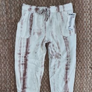 NWT Rewash Tie-Dye high rise linen blend pants